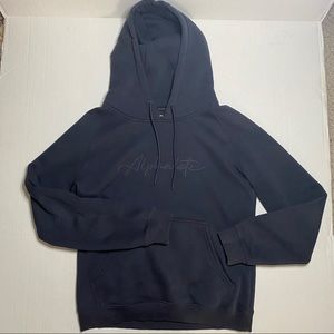 Alphalete Black Blackout Hoodie w/ Embossed Lettering & Kangaroo Pocket